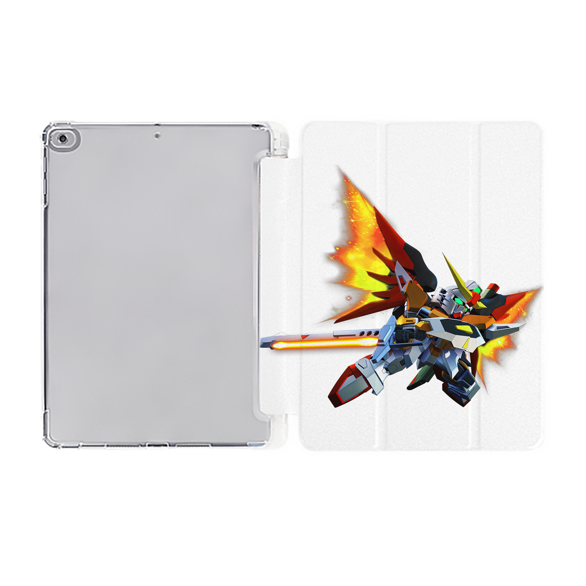 （画像用） 機動戦士ガンダム Mobile Suit Gundam IPad ケース ペン収納付き 三つ折りスタンド PUレザー×シリコン 対応機種9.5/10.5/10.9インチ